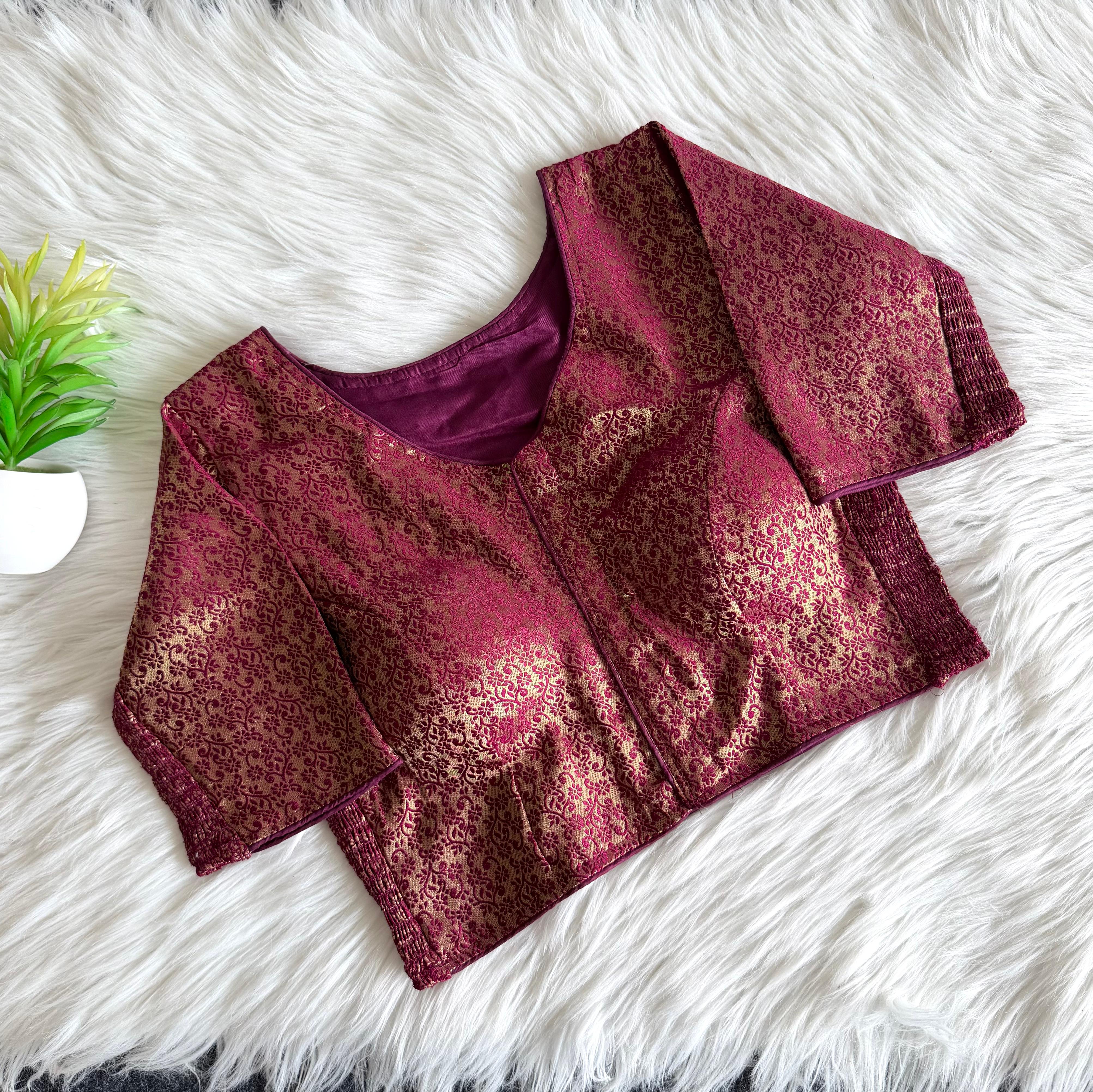 Saanvika Banarasi Blouse-Wine